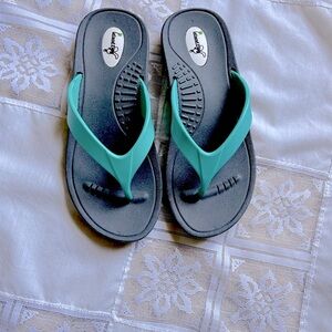 Okabashi Turquoise Thong Sandals Size Small(7)